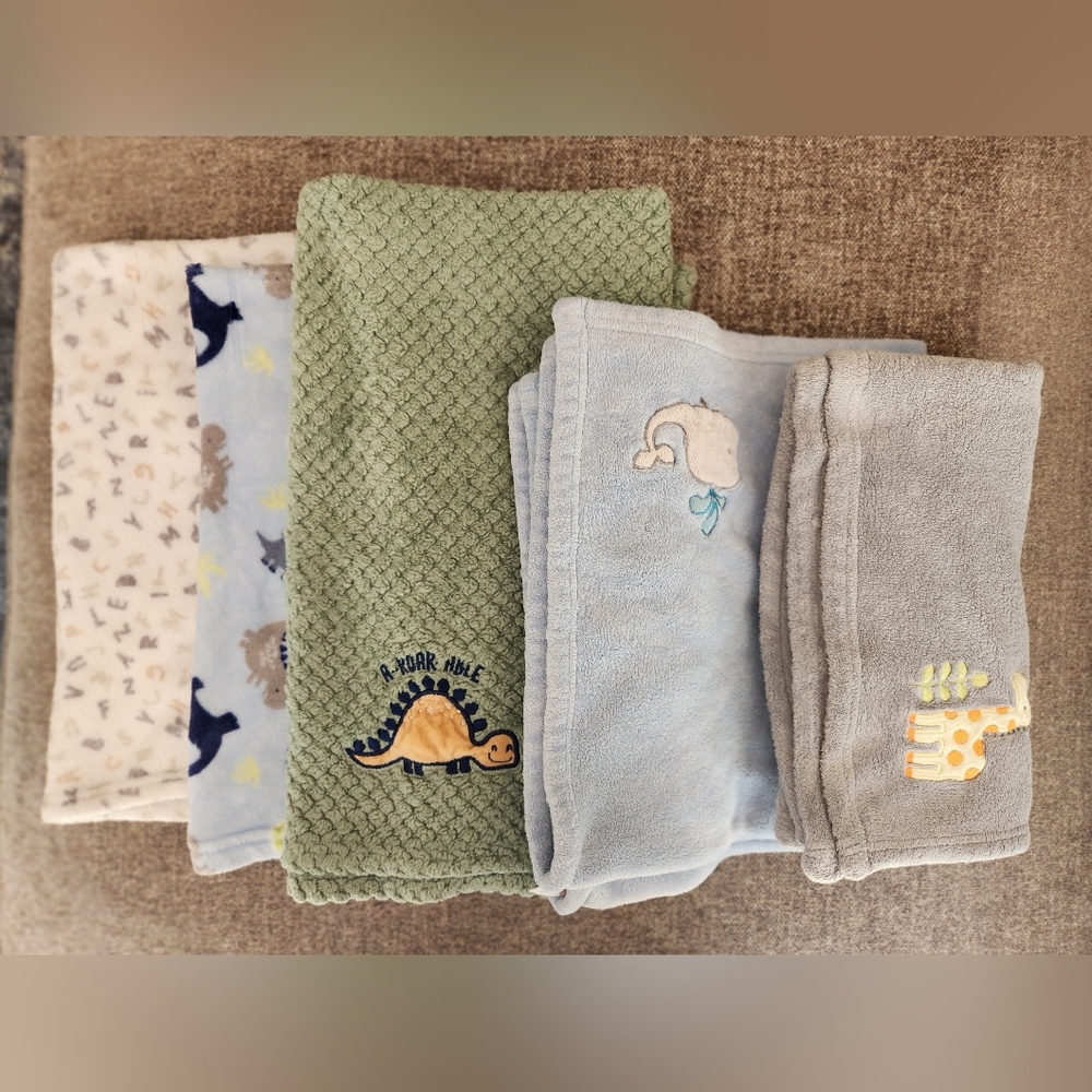 Baby Fleece Blankets Bundle - Set of 5